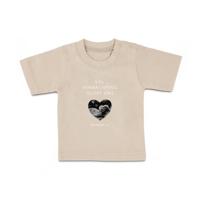 Baby shirt bedrukken - Korte mouw - Beige - 62/68