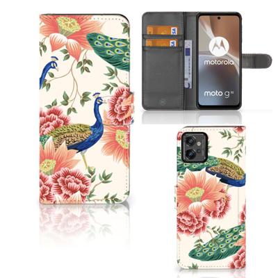 Telefoonhoesje | Met pasjeshouder | voor Motorola Moto G32 Pink Peacock