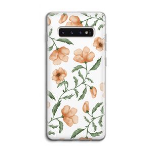 Peachy flowers: Samsung Galaxy S10 4G Transparant Hoesje