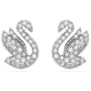 Swarovski 5647873 Oorknoppen Iconic Swan zilverkleurig-wit 10 x 12 mm