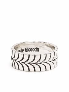 Emanuele Bicocchi bague à finitions gravées - Argent