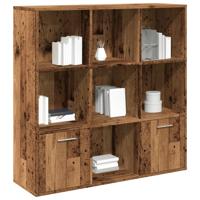 Boekenkast 98x29x97,5 cm bewerkt hout oud houtkleurig