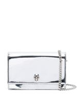 Alexander McQueen petit sac porté épaule Skull à design métallisé - Argent - thumbnail