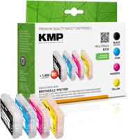 KMP Inktcartridge vervangt Brother LC-970BK, LC-970C, LC-970M, LC-970Y Compatibel Combipack Zwart, Cyaan, Magenta, Geel B13V 1060,0050