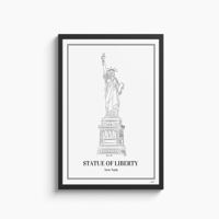 Poster Statue of liberty - New York Met Lijst A1 (60 x 84cm)