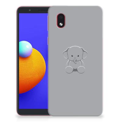 Samsung Galaxy A01 Core Telefoonhoesje met Naam Grijs Baby Olifant Samsung Galaxy A01 Core Telefoonhoesje met Naam Grijs Baby Olifant