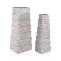 Set van opstapelbare opbergboxen Versa Karton Blommor 15 Onderdelen