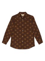 Gucci Kids chemise en coton à imprimé graphique - Marron