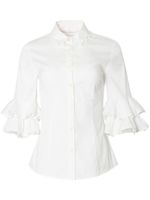 Carolina Herrera chemise à manches volantées mi-longues - Blanc