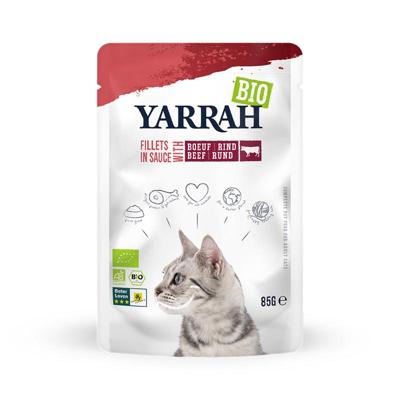 Yarrah Kat filets met rund in saus bio