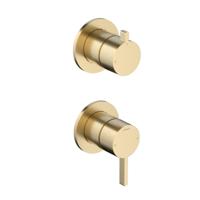 Hotbath Ace - Afbouwdeel - 2-Weg Omstel - Geborsteld Messing Pvd - V02