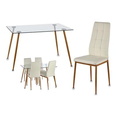 Tafel met vier stoelen Gift Decor 3 Davi 70 x 75 x 120 cm Metaal Kristal