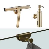 Fortifura accessoireset - glaswisser - zeepdispenser - handdoekhaak - geborsteld messing SW1211579/SW1111569/SW1152337