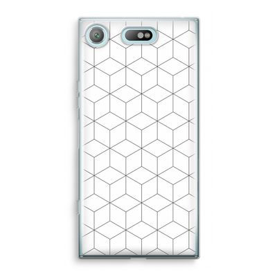 Zwart-witte kubussen: Sony Xperia XZ1 Compact Transparant Hoesje