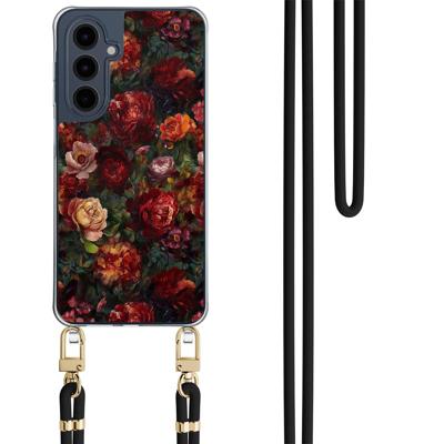 Samsung Galaxy A16 hoesje met zwart koord - Floral garden