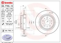 Remschijf BREMBO, Remschijftype: Massief, u.a. für Volvo