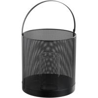 Leen Bakker - Windlicht Malaga - 20xØ20 Cm - Metaal/Glas - Zwart