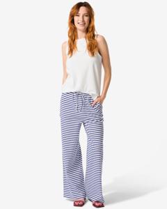 HEMA Damesbroek Noel Wide Leg Strepen Kobaltblauw (kobaltblauw)