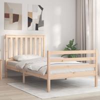 Bedframe met hoofdbord massief hout 100x200 cm