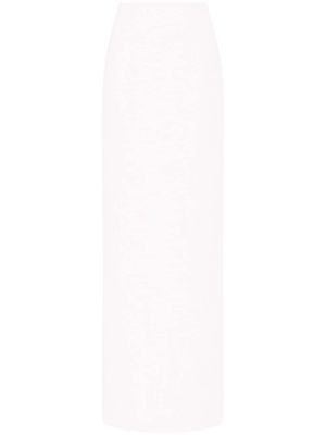 Rosetta Getty jupe longue à sequins - Blanc