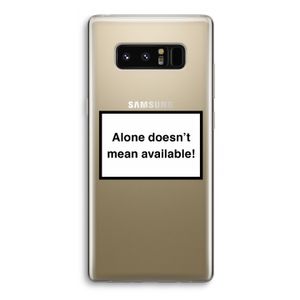 Alone: Samsung Galaxy Note 8 Transparant Hoesje