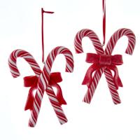Ornament plastic zuurstok rood wit l10cm - Kurt s adler