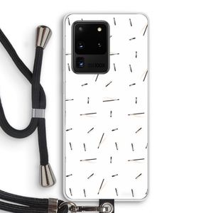 Hipster stripes: Samsung Galaxy S20 Ultra Transparant Hoesje met koord