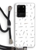 Hipster stripes: Samsung Galaxy S20 Ultra Transparant Hoesje met koord