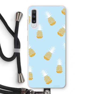 Ananasjes: Samsung Galaxy A70 Transparant Hoesje met koord