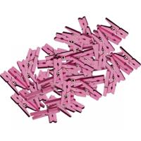 80x stuks mini knijpers roze - 2 cm - Geboorte meisje knijpertjes - Kaartje ophangen