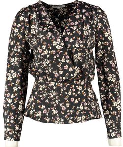 Morgan shiny blouse zwart multi - valt ca 2 maten kleiner