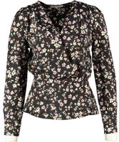 Morgan shiny blouse zwart multi - valt ca 2 maten kleiner - thumbnail
