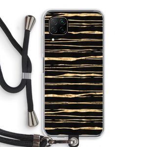 Gouden strepen: Huawei P40 Lite Transparant Hoesje met koord