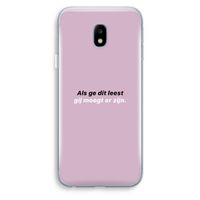gij moogt er zijn: Samsung Galaxy J3 (2017) Transparant Hoesje