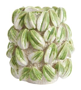 Light & Living Vaas 'Carambola' Keramiek, kleur Crème/Groen