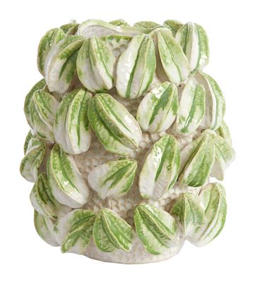 Light & Living Vaas 'Carambola' Keramiek, kleur Crème/Groen