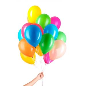 Helium ballonnen - 50x stuks - gekleurd - 23 cm - met lint - heliumballonnen