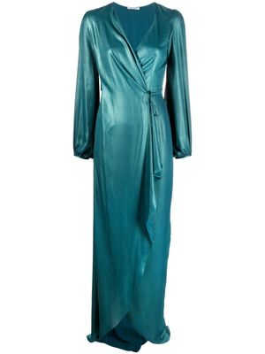 Parlor robe portefeuille Crush à coupe longue - Bleu