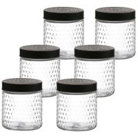 Voorraadpot/bewaarpot Roma - 10x - 500 ml - glas - zwart - D12 x H12 cm