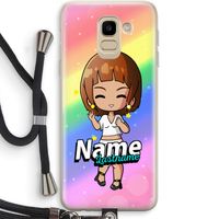 Chibi Maker vrouw: Samsung Galaxy J6 (2018) Transparant Hoesje met koord