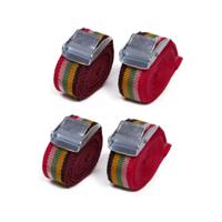 Spanbanden set - 4x - rood - polyester - 2,5 m - gesp systeem