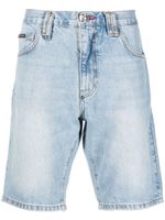 Philipp Plein bermuda en jean - Bleu