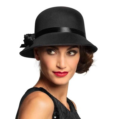 Boland Charleston hoed - zwart - dames - roaring twenties stijl - carnaval Boland Charleston hoed - zwart - dames - roaring twenties stijl - carnaval