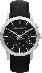 Horlogeband Burberry BU9302 / BU9356 Leder Zwart 22mm