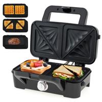 3-in-1 Wafelijzer & Panini-pers & Sandwichtoaster Draagbare Elektrische Sandwichmaker