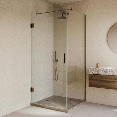 Douchecabine SaniClear Modern | Anti-kalk | 90x90x200 cm | 1 Draaideur | Helder glas | Verouderd messing