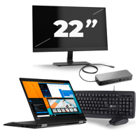 Lenovo ThinkPad X390 - Intel Core i5-8e Generatie - 13 inch - 8GB RAM - 256GB SSD - Windows 11 + 1x 22 inch Monitor