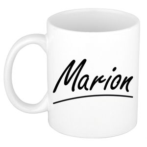 Marion voornaam kado beker / mok sierlijke letters - gepersonaliseerde mok met naam   -