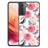Samsung Galaxy S21 Bloemen Hoesje Butterfly Roses