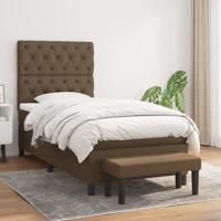 Boxspring met matras stof donkerbruin 80x200 cm